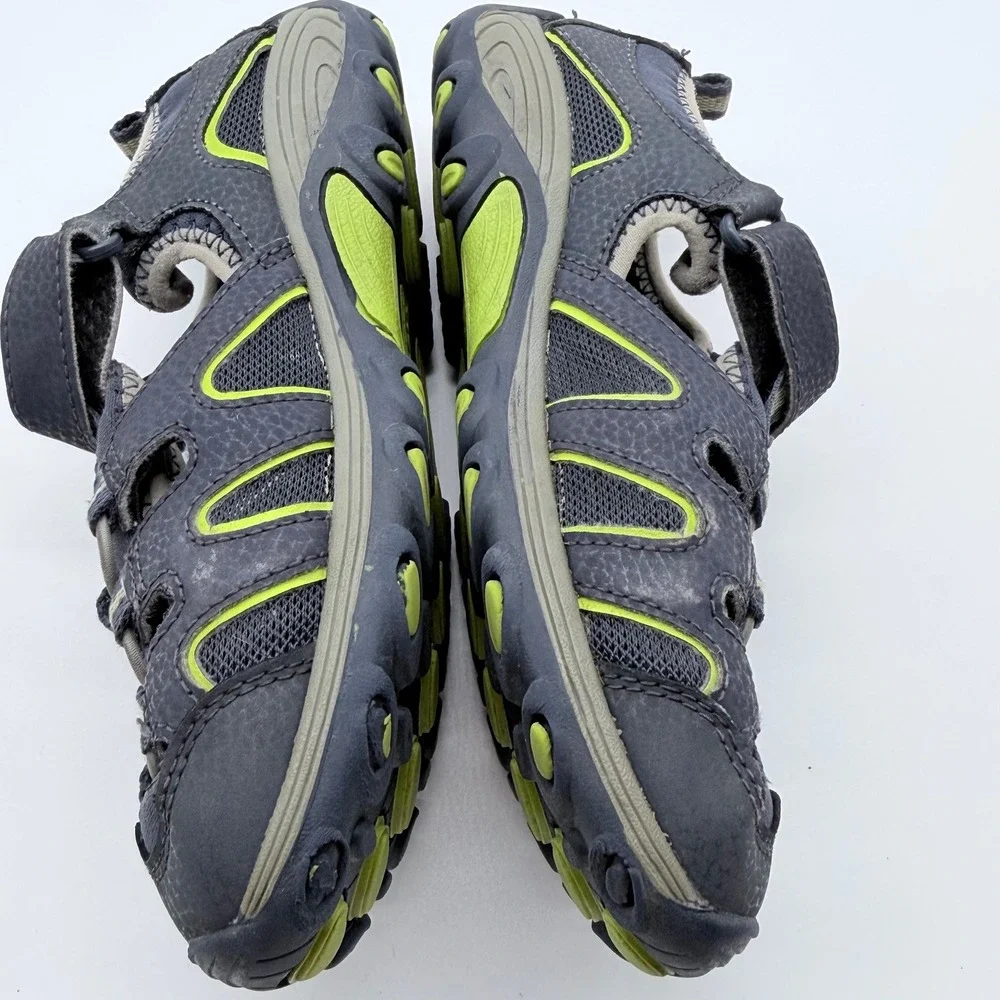 Merrell Hydro Kids Water‎ Sandals Grey Lime Green Size 2M MC54859 Hiking Shoes